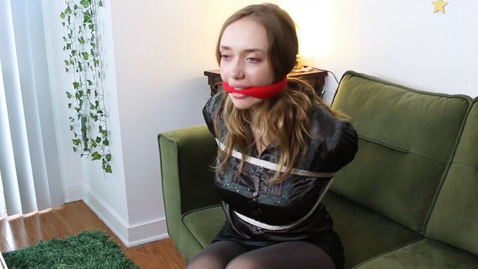 Jade Rose, an adorable secretary in the bad mood gets tied up and cleave gagged during a robbery, and she hates every second of it! (Includes BTS feat Mina Salome)